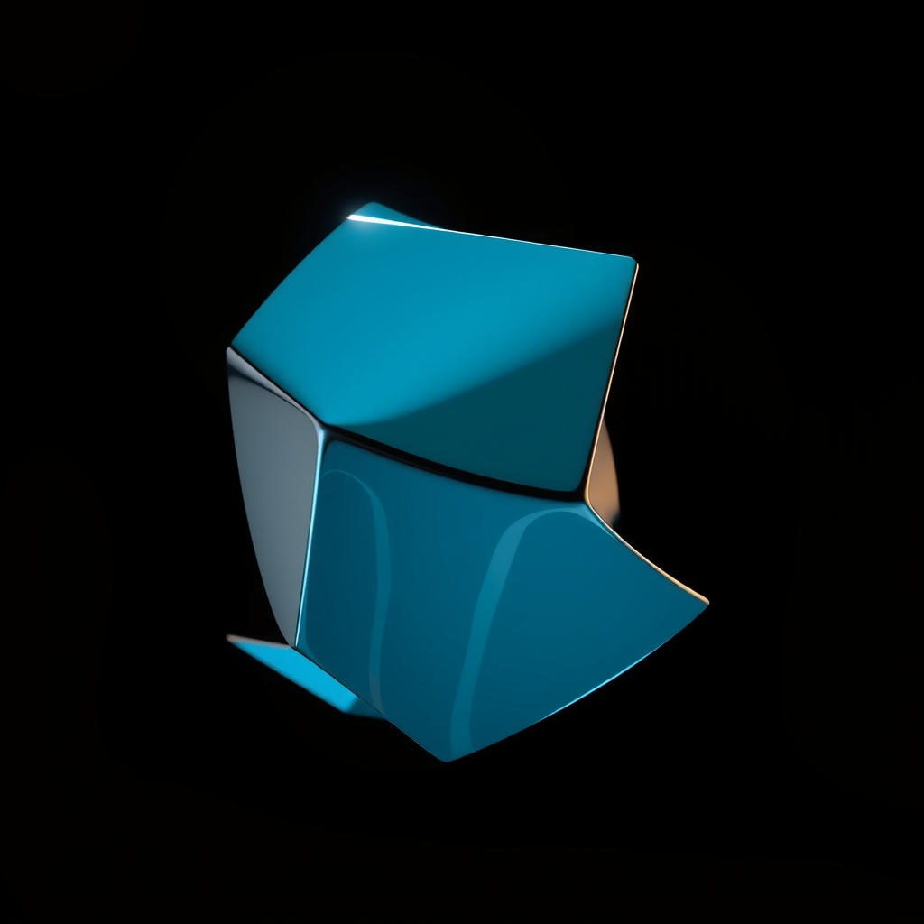 A polished faceted geometric object against black, the visual form of an encoded transaction under the QBC-G1 cipher.